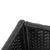 Black Modern PE Rattan Wicker Raised Garden Bed Elevated Planter Box