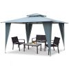 11.5ft x 11.5ft Steel Gazebo Canopy Awning Tent Gray