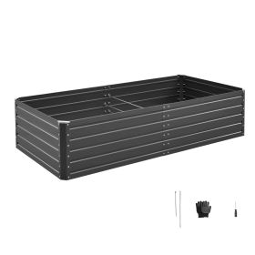 Metal Raised Garden Bed, 6.7 x 3 x 1.5 ft Outdoor Galvalume Planter Garden Box, Open Bottom Design, Large Planter Raised Bed for Growing Vegetabl