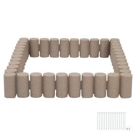 Faux Wood Landscape Edging, 13.7 ft Kit, No Dig Garden Edging Border, Blocks for Lawn, Flower Beds, Pathways, Yards