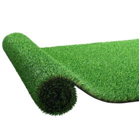 Artificial Grass, 10 x 6.5 ft Fake Grass Turf Rug, 1.38 in Pile Height Realistic Synthetic Lawn Carpet Roll Mat, Easy Clean Drainage Holes for Pa