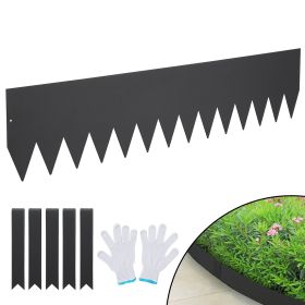 Steel Landscape Edging, 3-pack Steel Garden Edging Borders, 40" L x 8" H Strips, Hammer-in Edging Border with 5 Clips