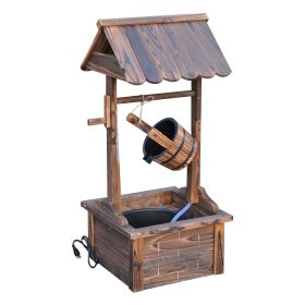 Rustic Wishing Well Fountain for Outdoor Garden Accent Decorative