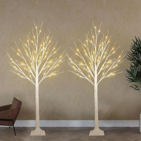 2-Pack 4FT Lighted Birch Tree for Indoor Christmas Decorations Outdoor, Higher Size