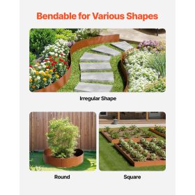 Steel Landscape Edging, 6 Packs 40 x 8 in Weather-Resistant & Pre-Rust Metal Landscape Edging, Bendable Garden Edging Border, Shark Spike