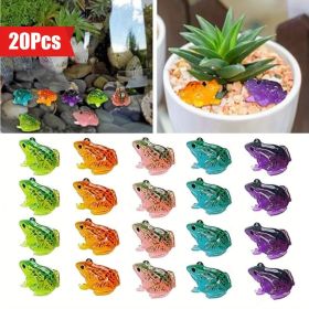 20pcs Vibrant Mixed Color Luminous Resin Frog Figurines - Decorative DIY Crafts for Home, Fairy Garden, Micro Landscape