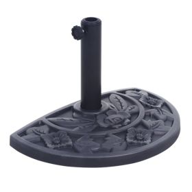 20 Lbs Black Half Round Rose Pattern Outdoor Patio Umbrella Base Umbrella Stand For Patio, Yard, Garden, Poolside  Shipment From Walmart (Option: Default)