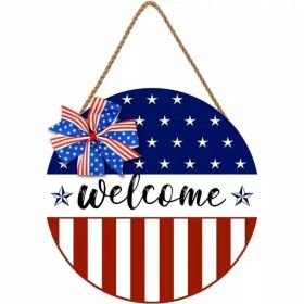 1PC Wooden tags for Independence Day, patriotic American homes, rural areas, wooden walls, door decorations, wooden crafts (Color: 131, size: 40*40*0.5cm)
