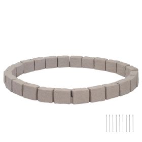 Faux Stone Landscape Edging, 15.5 ft Kit, No Dig Garden Edging Border, Blocks for Lawn, Flower Beds, Yards (Default: Default)