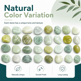 38 lbs White River Rocks, 2-3 inch Polished Pebbles - Versatile for indoor/outdoor use. Ideal for plant decor, vases, aquariums (Color: cyan-38lbs)