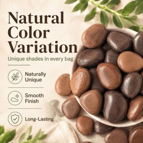 38 lbs White River Rocks, 2-3 inch Polished Pebbles - Versatile for indoor/outdoor use. Ideal for plant decor, vases, aquariums (Color: brown-38lbs)