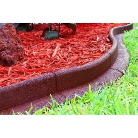 3" x 48" Black Rubber No Dig Landscape Garden Border Edging (Pack 6) (Actual Color: Red)