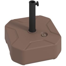 Square Patio Umbrella Base Holder, Heavy Duty Outdoor Umbrella Stand Base, Filled Up To 55lbs With Stand Or 44lbs With Water For Garden, Poolside (Option: Brown)