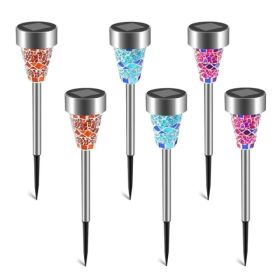 6Packs Solar Garden Lights Outdoor Solar Pathway Lights IP44 Water Resistant Landscape Lights (Option: Multicolor)