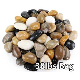 38lbs Decorative Garden Stone Outdoor Landscaping, Walkways, Yard, 1-3 inch Large Polished River Rocks for Plants Pots, Vases, Crafts (38lbs: 1 in-3 in)